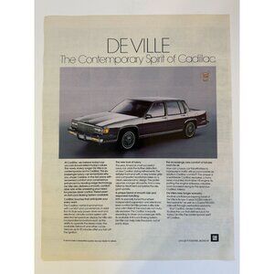 Vintage 1986 Cadillac Deville Car Advertisement Print Ad